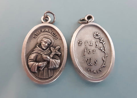 St Francis of Assisi Oxidized Medal