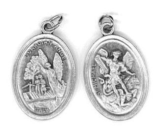 Guardian Angel Oxidized Medal
