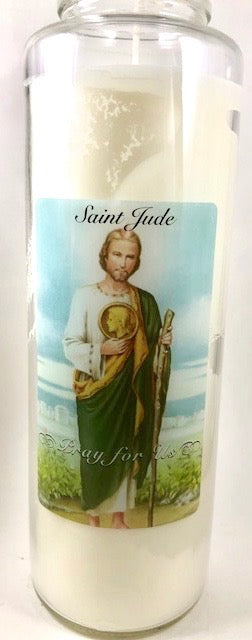 St Jude Glass Candle