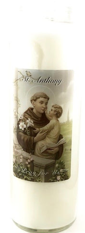 St Anthony Glass Candle
