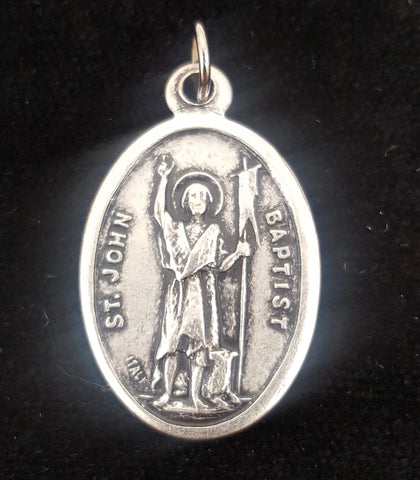 St John the Baptist Oxidized Medal