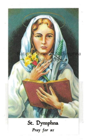 St. Dymphna Color Prayer Card (Laminated) - English