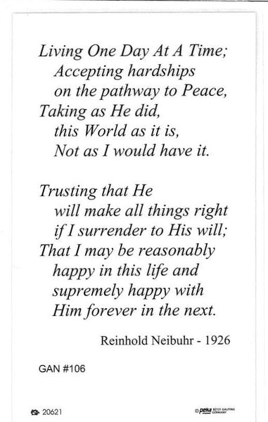 Serenity Prayer LPC-Long Version