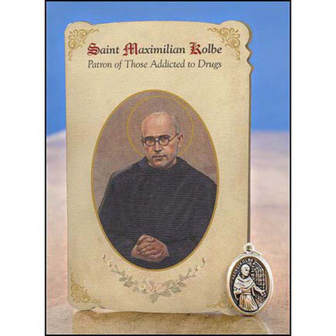 St Maximilian Kolbe-Patron of Those Addicted to Drugs Healing Medal Set