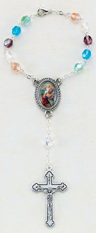 Multi-color Auto Rosary-St Christopher