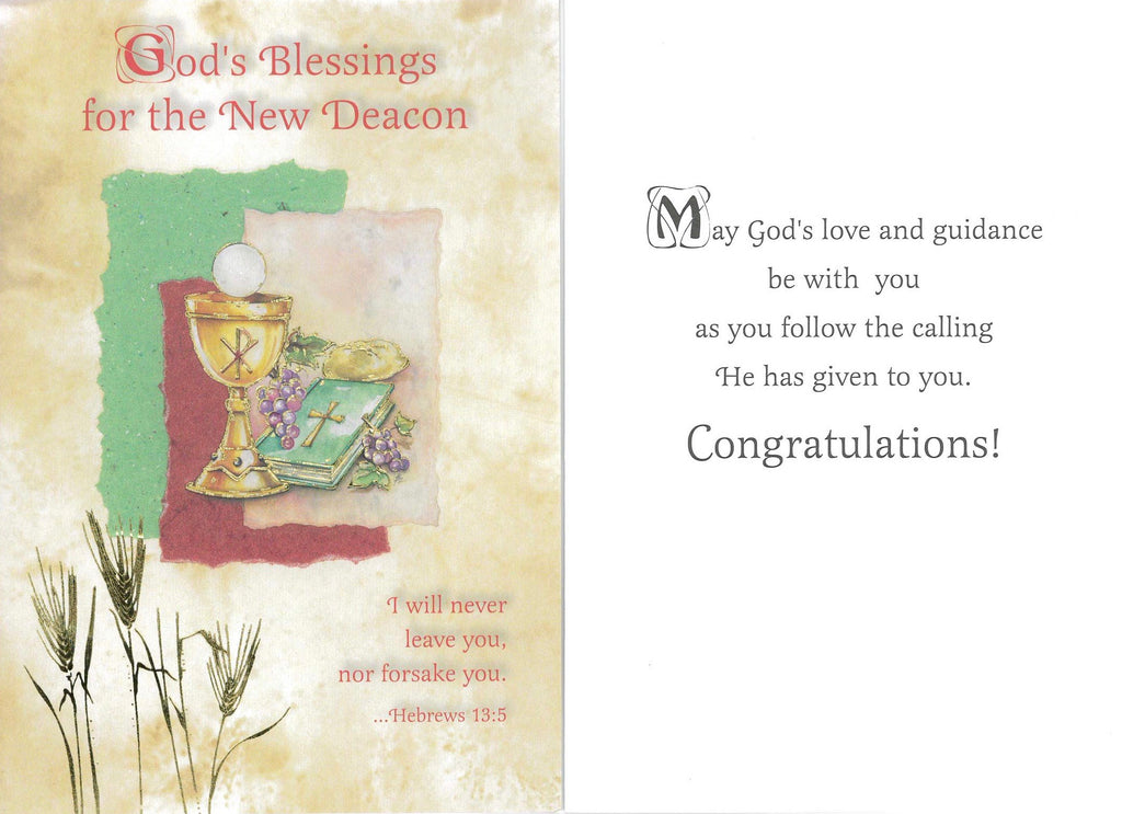 God's Blessings for the New Deacon Card