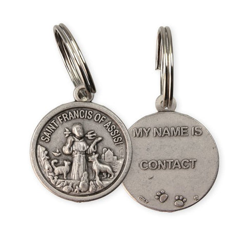 St Francis Round Pet Tag