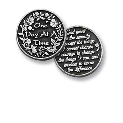 One Day At A Time/ Serenity Prayer Pocket Token