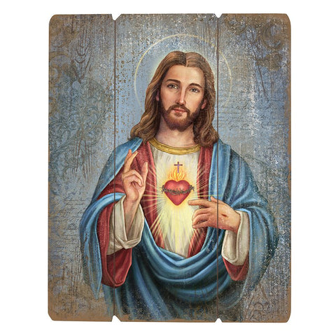 Wood Pallet Plaque-Sacred Heart of Jesus