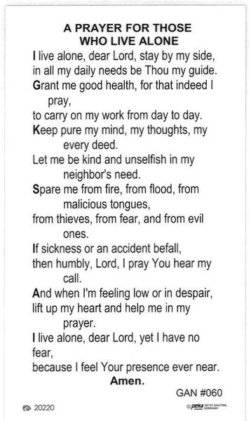 Prayer for Those Who Live Alone-LPC