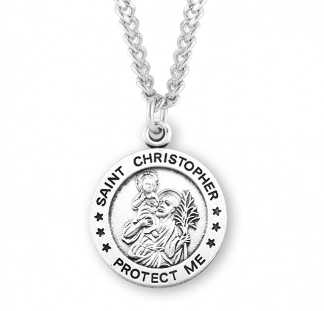 Sterling Silver St Christopher  Medal
