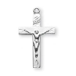 Sterling Silver Engraved Basic Crucifix