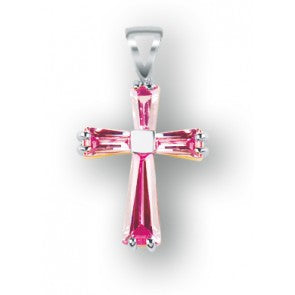 Pink Zircon Cross Pendant