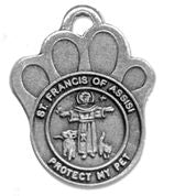 Pewter Paw and St Francis Pet Medal-Large