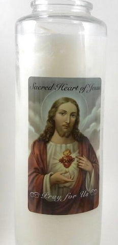 Sacred Heart of Jesus Glass Candle