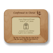 "Confirmed in Christ" Maple Frame
