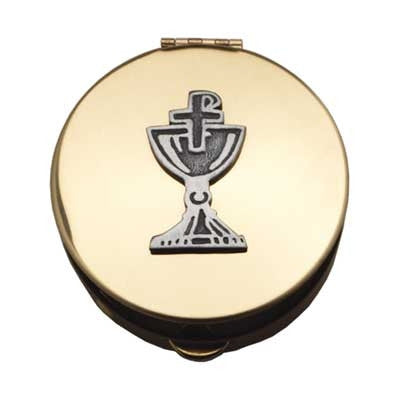 Small Polished Brass Pyx with Chalice