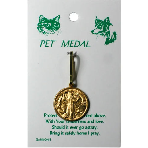 St Francis Pet Medal-Goldtone