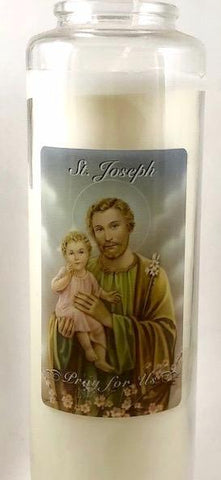 St Joseph Glass Candle