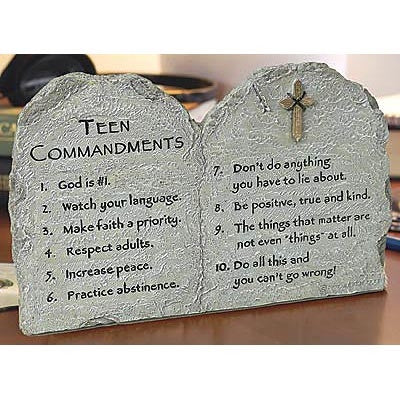 Teen Commandments Standing Plaque