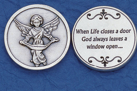 When Life Closes A Door Angel Pocket Token