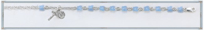 Swarovski Crystal Blue Butterfly Rosary Bracelet