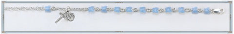 Swarovski Crystal Blue Butterfly Rosary Bracelet