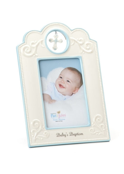 Blue Baby's Baptism Frame