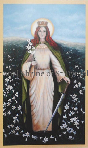 New Style St Dymphna Paper Prayer Card Cards