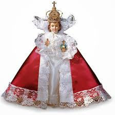 12" Red Satin Infant of Prague Gown