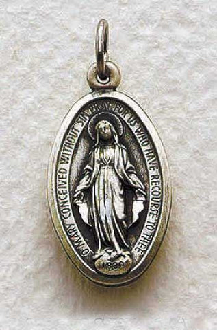 Sterling Silver Miraculous Medal with Chain
