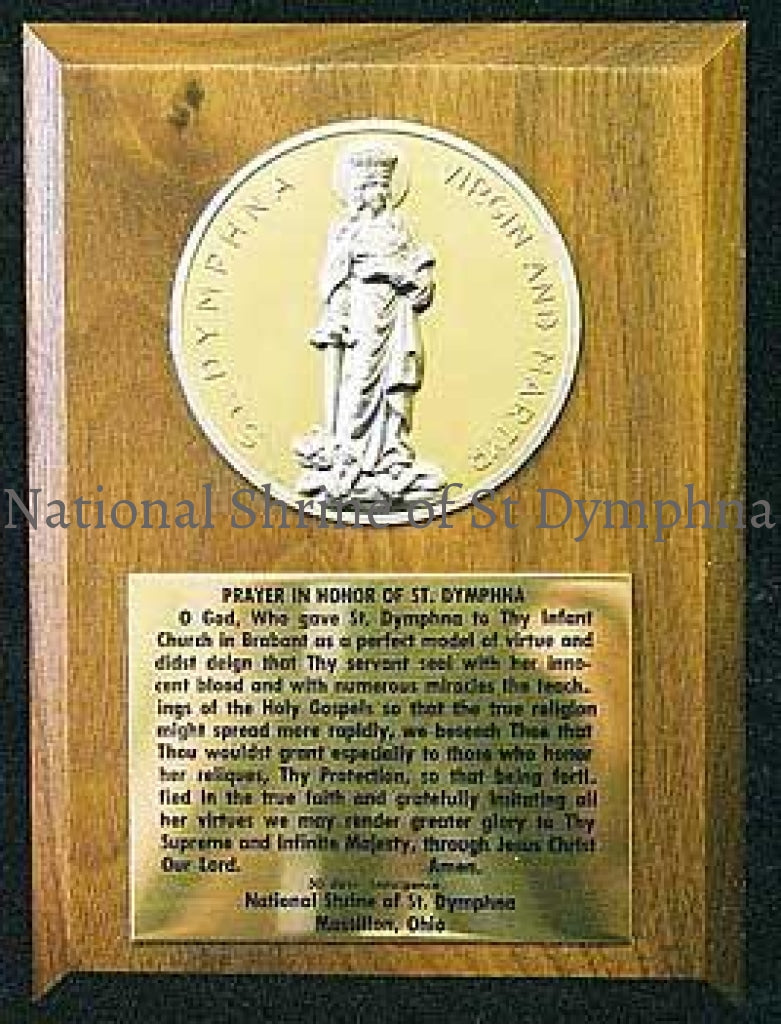St. Dymphna Walnut Plaque Statues Pictures And Plaques
