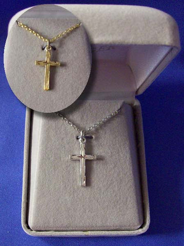 Etched Cross Necklace
