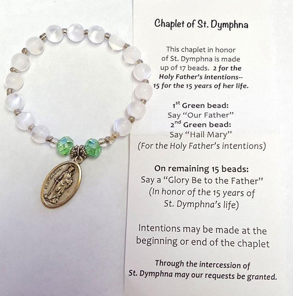 St Dymphna Chaplet Bracelet - CLICK PICTURE FOR AVAILABLE COLORS